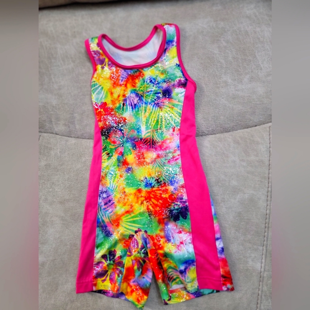 Beautiful multicolor sparkle leotard. Never worn. Size 6-6x